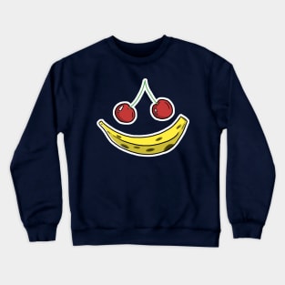 Banana Cherry Smiley Face Crewneck Sweatshirt